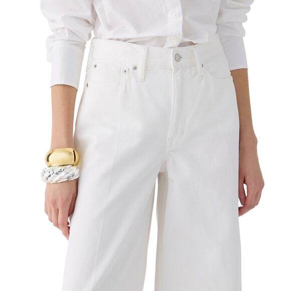 J.Crew NWT High Rise White Wide Leg Rigid Denim Jeans Size 31 - Picture 3 of 8